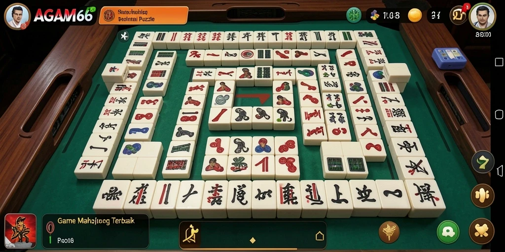 Screenshot gameplay AGAM66 menampilkan aksi penuh strategi dan keseruan Mahjong.