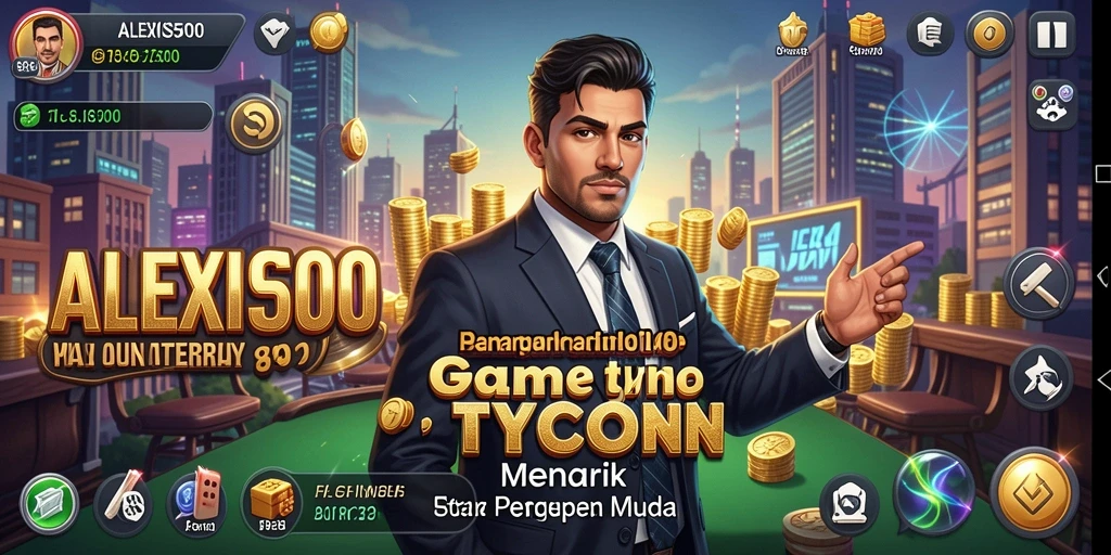 Tampilan gameplay ALEXIS500 menampilkan strategi Tycoon yang seru.