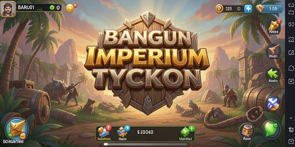 Tampilan gameplay yang menarik dari BARU01, menunjukkan strategi bisnis yang dinamis.