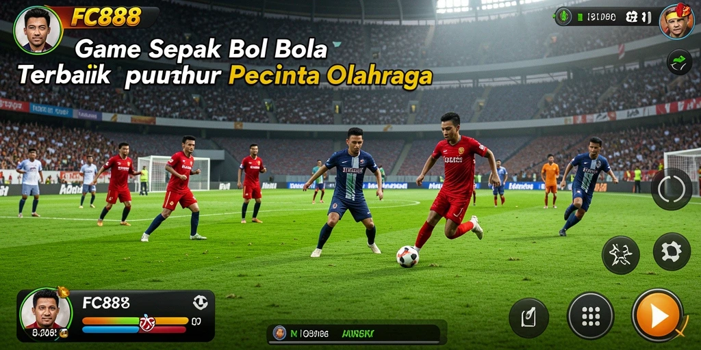 Gameplay mendebarkan dalam FC888 dengan aksi sepak bola yang seru.