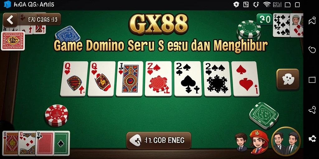 Tampilan gameplay seru dalam GX88, penuhi tantangan Domino.