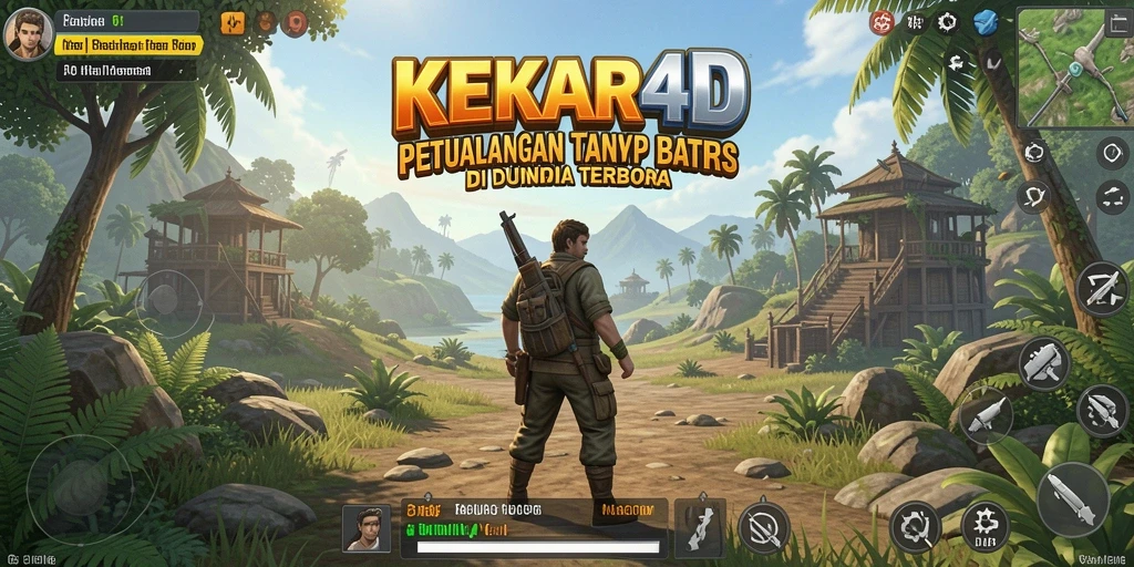 Screenshot gameplay KEKAR4D menampilkan eksplorasi dunia terbuka yang luas.