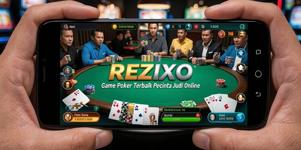 Screenshot gameplay REZIXO yang menampilkan aksi seru poker.