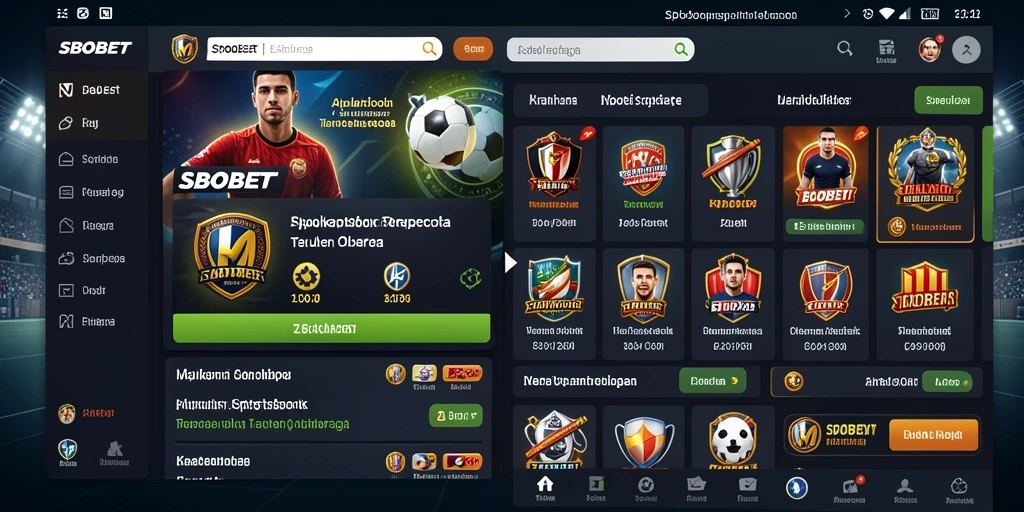 Tampilan utama SBOBET menampilkan berbagai pilihan taruhan olahraga yang menarik.